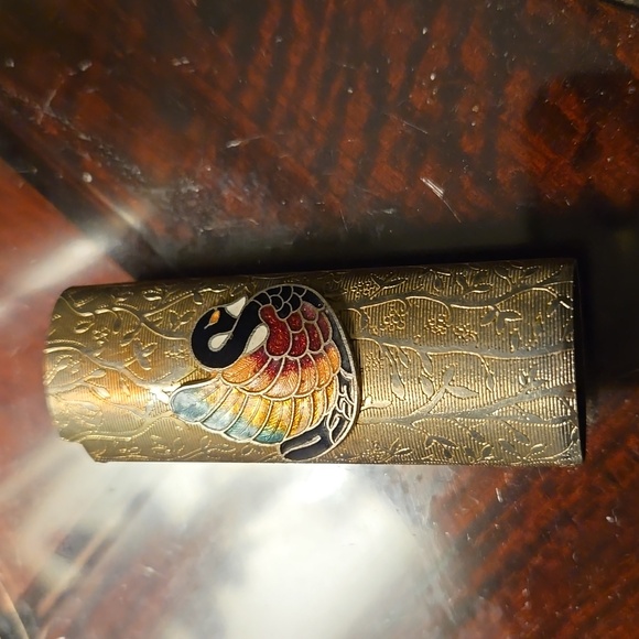 Set of 3 VINTAGE LIGHTER COVERS SILVER TONE & ENAMELED FITS REGULAR BIC LIGHTERS - Picture 7 of 9